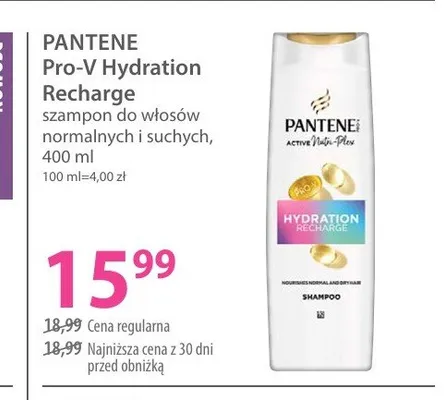 Szampon do włosów Pantene Pro-V Hydration Recharge promocja w Hebe