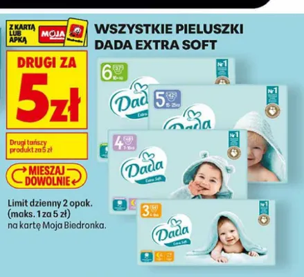 Pieluszki Dada Extra Soft 3 promocja w Biedronka