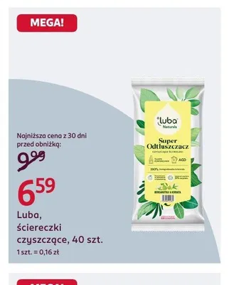 Ściereczki czyszczące Luba Naturals promocja w Rossmann