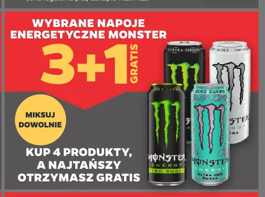 Napoje energetyczne Monster promocja w Netto