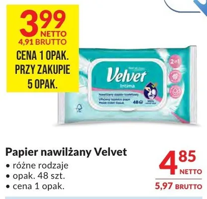 Papier nawilżany Velvet promocja w Makro