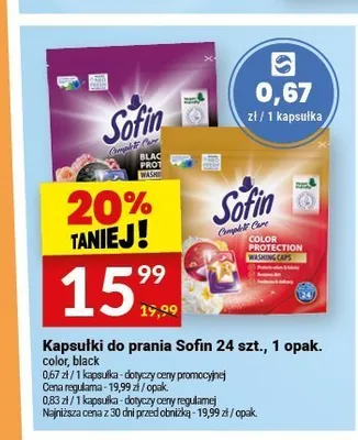 Kapsułki do prania Sofin Black promocja w Twój Market