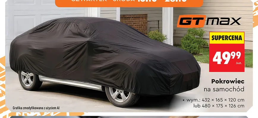 Pokrowiec na samochód 480x175x126 cm Gt Max promocja w Biedronka