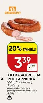 Kiełbasa krucha podkarpacka promocja w Chata Polska
