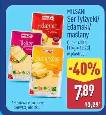 Ser Maślany w plastrach Milsani promocja w Aldi
