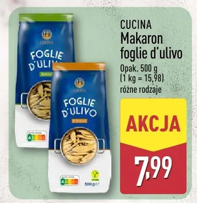 Makaron foglie d'ulivo promocja w Aldi