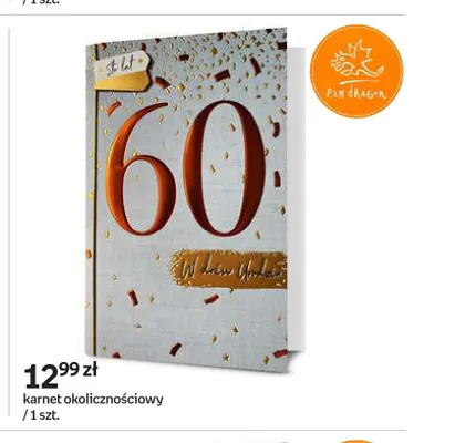 Karnet okolicznościowy 60 Pan Dragon promocja w Empik