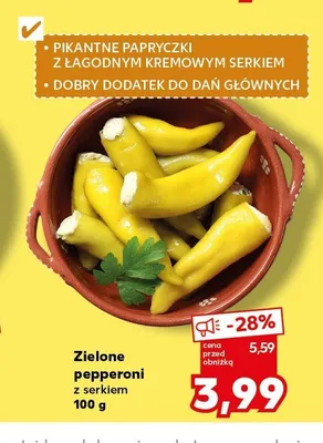 Zielone pepperoni z serkiem promocja w Kaufland