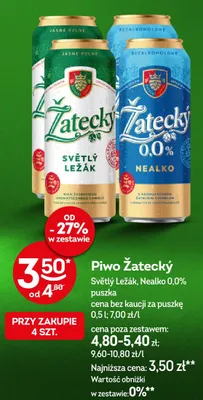 Piwo bezalkoholowe Žatecký Nealko promocja w Żabka