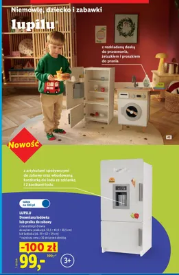 Drewniana pralka do zabawy Lupilu promocja w Lidl