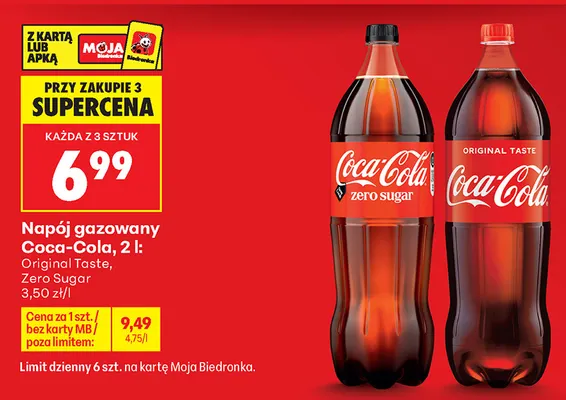 Napój gazowany Coca-Cola Original Taste promocja w Biedronka