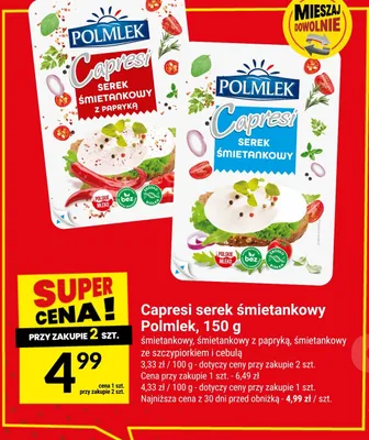 Serek śmietankowy z papryką Capresi Polmlek promocja w Twój Market