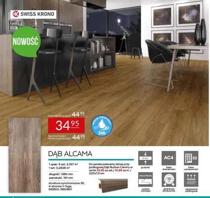 Listwa przypodłogowa Dąb Burbon Ciemny promocja w Abra Meble