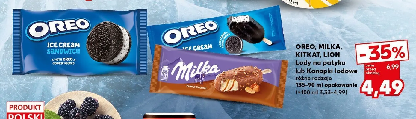 Lody na patyku Milka Peanut Caramel promocja w Kaufland