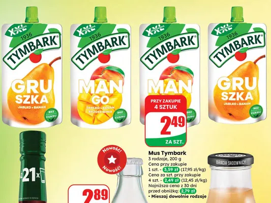 Mus gruszka jabłko + banan promocja w Dino