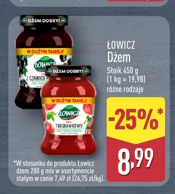 Dżem z czarnych porzeczek Łowicz promocja w Aldi