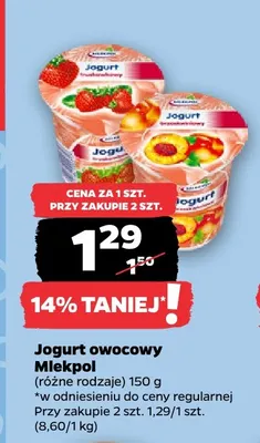 Jogurt owocowy Mlekpol promocja w Netto