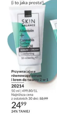 Przywracające równowagę serum i krem do twarzy 2 w 1 promocja w AVON