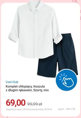 Komplet chłopięcy koszula z długim rękawem szorty Cool Club promocja w Smyk