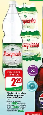 Woda mineralna gazowana niskonasycona Muszynianka promocja w Dino
