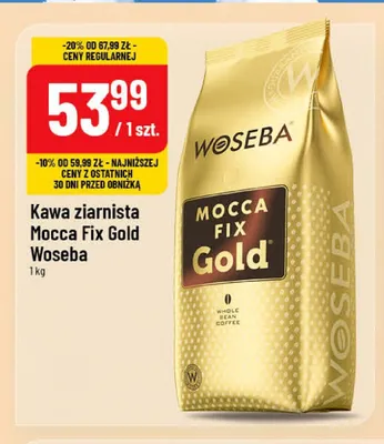 Kawa ziarnista Woseba Mocca Fix Gold promocja w POLOmarket