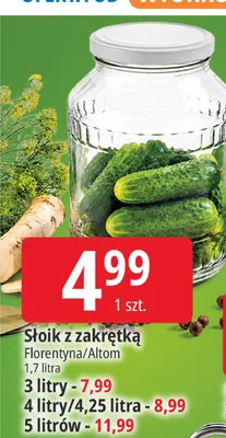 Słoik z zakrętką Florentyna/Altom 1,7 l promocja w Leclerc