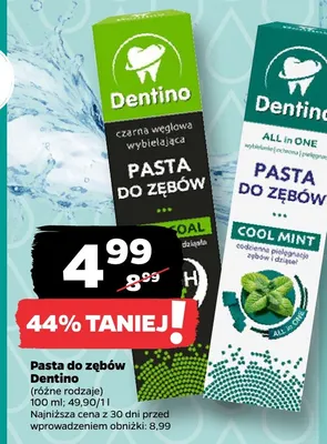 Pasta do zębów Dentino czarna węglowa wybielająca promocja w Netto