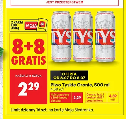 Piwo Tyskie Gronie promocja w Biedronka