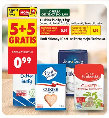 Cukier biały Królewski promocja w Biedronka
