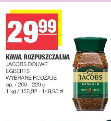 Kawa rozpuszczalna Jacobs Krönung promocja w SPAR