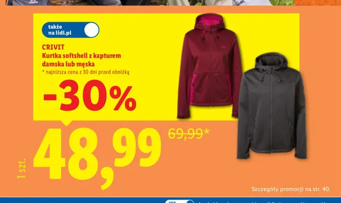 Kurtka softshell z kapturem damska Crivit promocja w Lidl