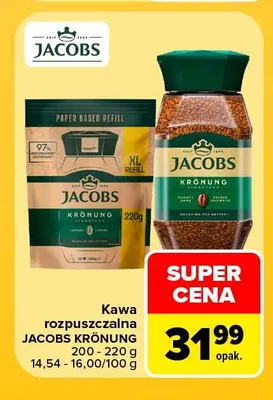 Kawa rozpuszczalna Jacobs Krönung zapas promocja w Carrefour
