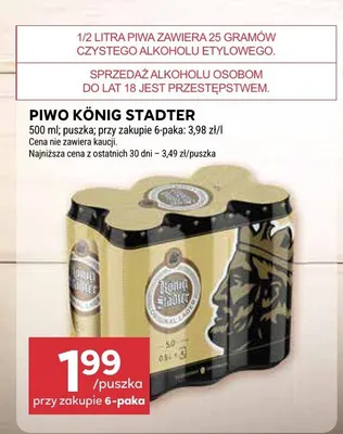 Piwo König Stadter promocja w Stokrotka