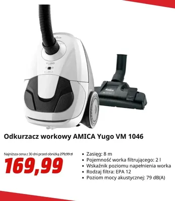 Odkurzacz workowy Amica Yugo Vm 1046 promocja w Media Markt