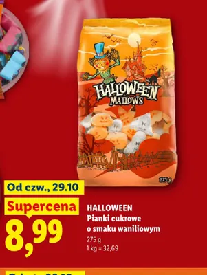 Pianki cukrowe o smaku waniliowym Halloween promocja w Lidl