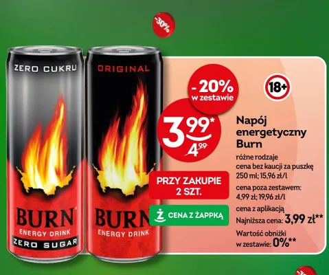Napój energetyczny Burn Original promocja w Żabka