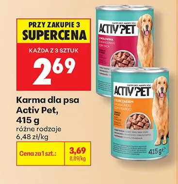 Karma dla psa Activ Pet z kurczakiem promocja w Biedronka