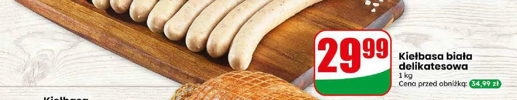 Kiełbasa biała delikatesowa Agro Rydzyna promocja w Dino