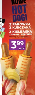Hot dog z parówką z kurczaka promocja w Stokrotka