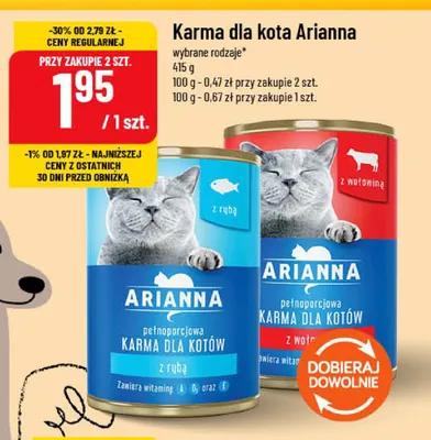 Karma dla kota Arianna promocja w POLOmarket