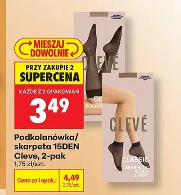 Skarpety Cleve 15DEN 2-pak promocja w Biedronka