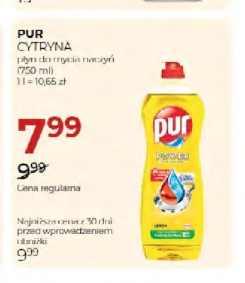Płyn do mycia naczyń Pur Cytryna promocja w Drogerie Jawa