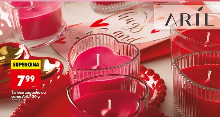Świeca zapachowa serce Aril 100 g promocja w Biedronka