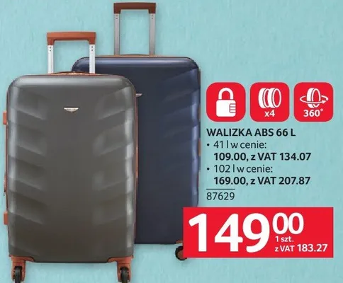 Walizka ABS 66 L promocja w Selgros