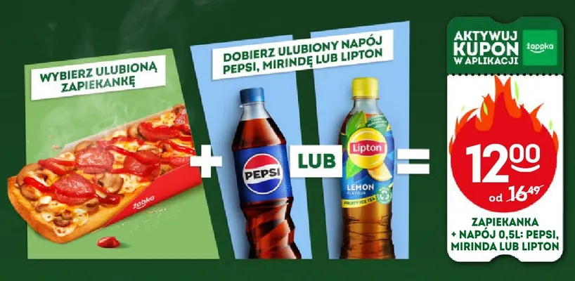 Zestaw Zapiekanka + napój Pepsi 500 ml promocja w Żabka