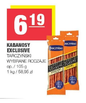 Kabanosy Exclusive serowe Tarczyński promocja w SPAR