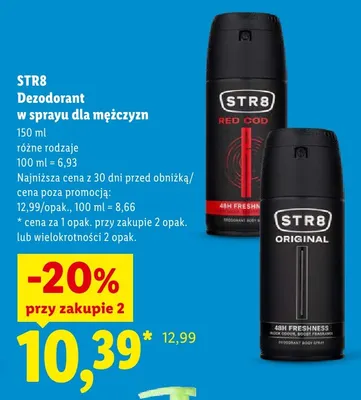 Dezodorant w sprayu dla mężczyzn STR8 Red Code promocja w Lidl