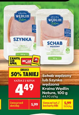 Szynka wędzona Kraina Wędlin Nature promocja w Biedronka
