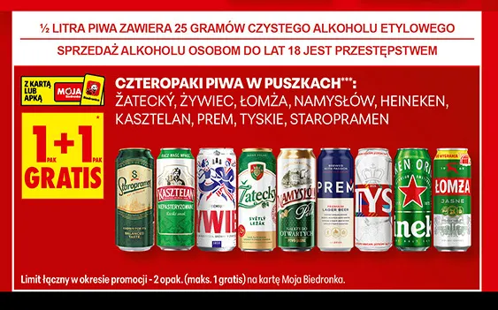 Piwo Heineken 4-pak promocja w Biedronka