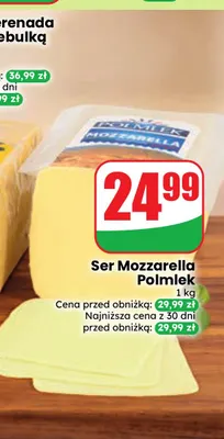 Ser mozzarella Polmlek promocja w Dino